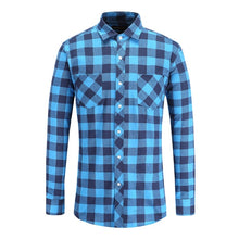 Dioufond Mens Pocket Flannel Plaid Cotton Shirt Long Sleeve Checkered Casual Slim Fit Black Warm Autumn Winter Shirts New