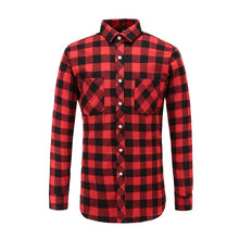 Dioufond Mens Pocket Flannel Plaid Cotton Shirt Long Sleeve Checkered Casual Slim Fit Black Warm Autumn Winter Shirts New