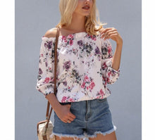 Women Off Shoulder elegant Floral Shirt Casual Blouse Tops Fashion Summer Top Long Sleeve Shirt Harajuku Printed Blusa Feminina
