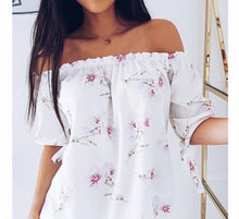 Women Off Shoulder elegant Floral Shirt Casual Blouse Tops Fashion Summer Top Long Sleeve Shirt Harajuku Printed Blusa Feminina