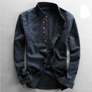 Men's Cotton Linen Shirts Long Sleeve Men Casual Slim Mandarin Collar Shirts High Quality Summer Beach Shirt plus size 6xl