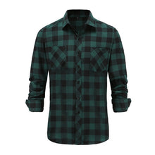 Dioufond Mens Pocket Flannel Plaid Cotton Shirt Long Sleeve Checkered Casual Slim Fit Black Warm Autumn Winter Shirts New