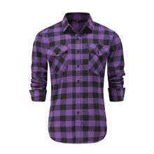 Dioufond Mens Pocket Flannel Plaid Cotton Shirt Long Sleeve Checkered Casual Slim Fit Black Warm Autumn Winter Shirts New