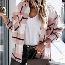 Shirts For Women Plaid Long Sleeve Button Up Shirt Collared Tops And Blouse 2021 Autumn Spring Fashion Loose Casual Black White