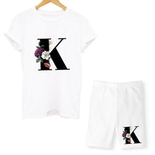 Women Two Piec Set Letter T Shirts And Shorts Set Summer Short Sleeve O-neck Casual Joggers Biker Shorts Sexy Outfit For Woman