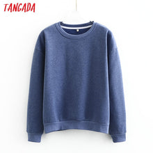 Tangada women fleece hoodie sweatshirts winter japanese fashion 2020 oversize ladies pullovers warm pocket hooded jacket SD60