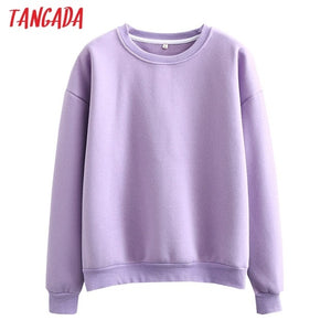 Tangada women fleece hoodie sweatshirts winter japanese fashion 2020 oversize ladies pullovers warm pocket hooded jacket SD60