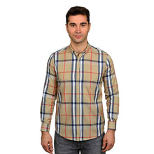 2021 New Summer Men's Long Sleeve Shirt Plaid Beige Black Colors New Season Cotton Daily Wear Slim Fit