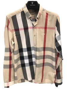 2021 New Summer Men's Long Sleeve Shirt Plaid Beige Black Colors New Season Cotton Daily Wear Slim Fit