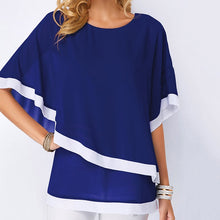 Plus Size Blouses For Women 5XL Patchwork Double Layer Tops Casual Batwing Tunic 2021 Autumn Large Size Chiffon Shirts