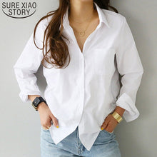 Women Shirts and Blouses 2021 Feminine Blouse Top Long Sleeve Casual White Turn-down Collar OL Style Women Loose Blouses 3496 50