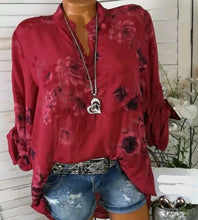 Summer Women Tops Blouses 2019 Autumn Elegant Long Sleeve Print V-Neck Chiffon Blouse Blusa Casual Loose Shirts Plus Size 5XL